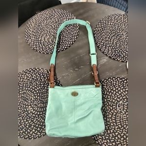 Fossil Mint Leather Crossbody Leather Bag